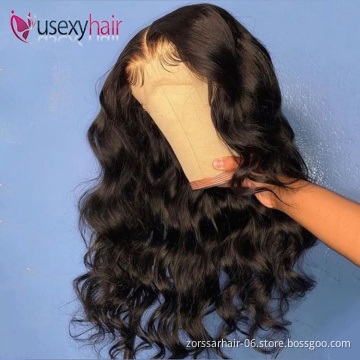 FREE ship Wholesale 180 Density HD lace front wig body wave 100 Brazilian Virgin Hair closure human hair wigs for black women